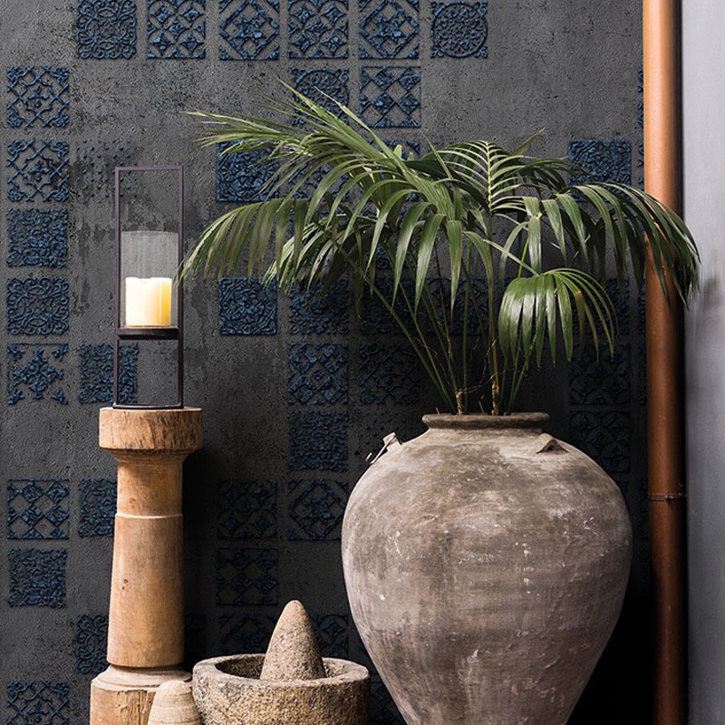 Mural Coordonné Random Papers Tiles Blue Wall 6500806N A