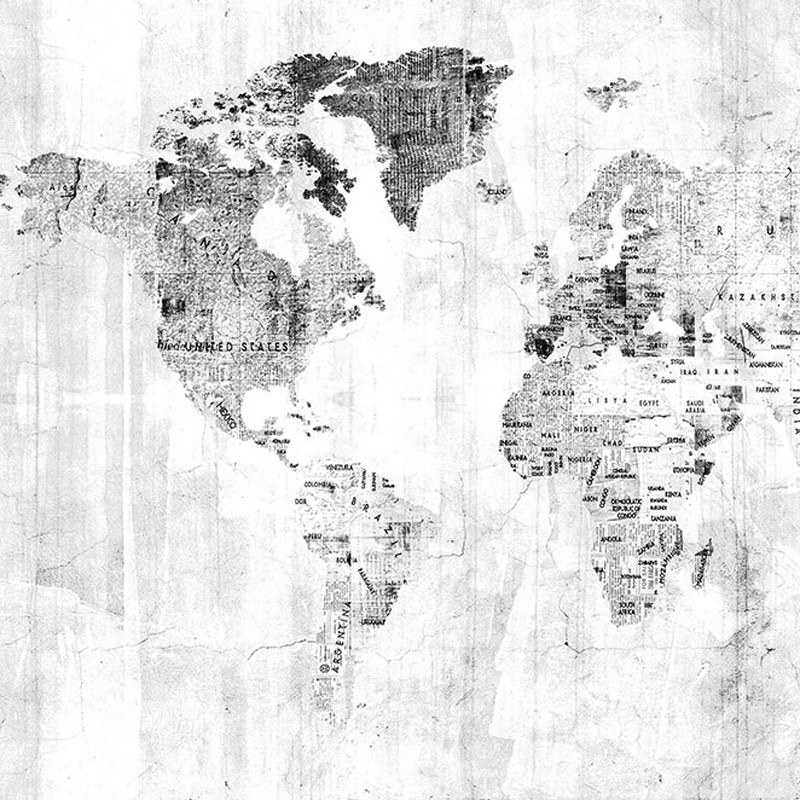 Mural Coordonné Random Papers Newspaper Map 6500107N A