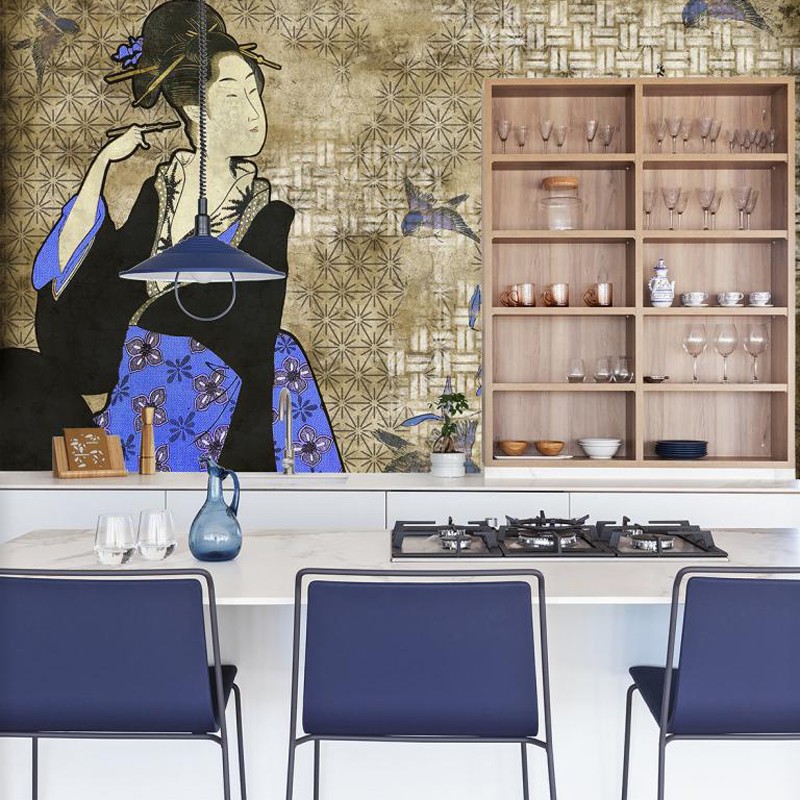 Mural Coordonné 40 th Anniversary Hiroshi Tsunoda Geisha Graffiti 8000037-N