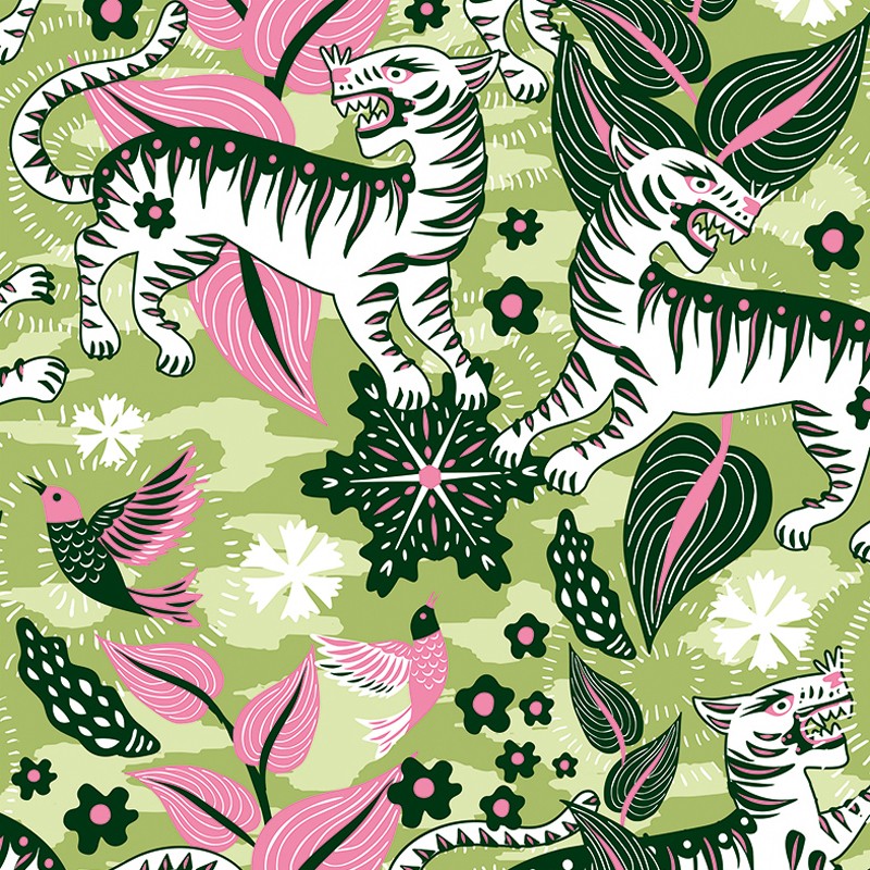 Papel Pintado Coordonné 40 th Anniversary Catalina Estrada Selva de Tigres 8000016-N