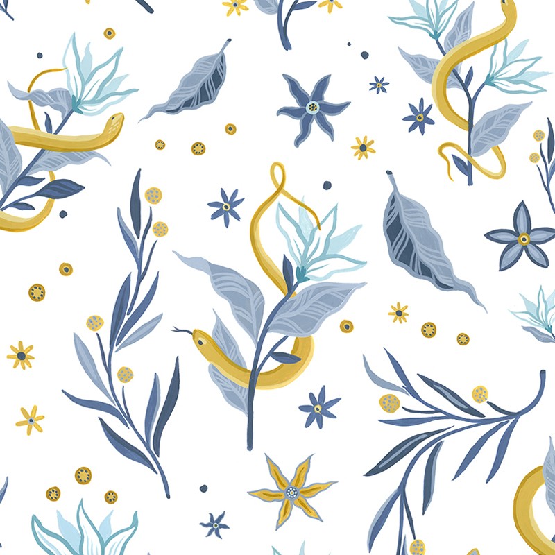 Papel Pintado Coordonné 40 th Anniversary Mercedes Bellido Serpientes y flores 8000066-V