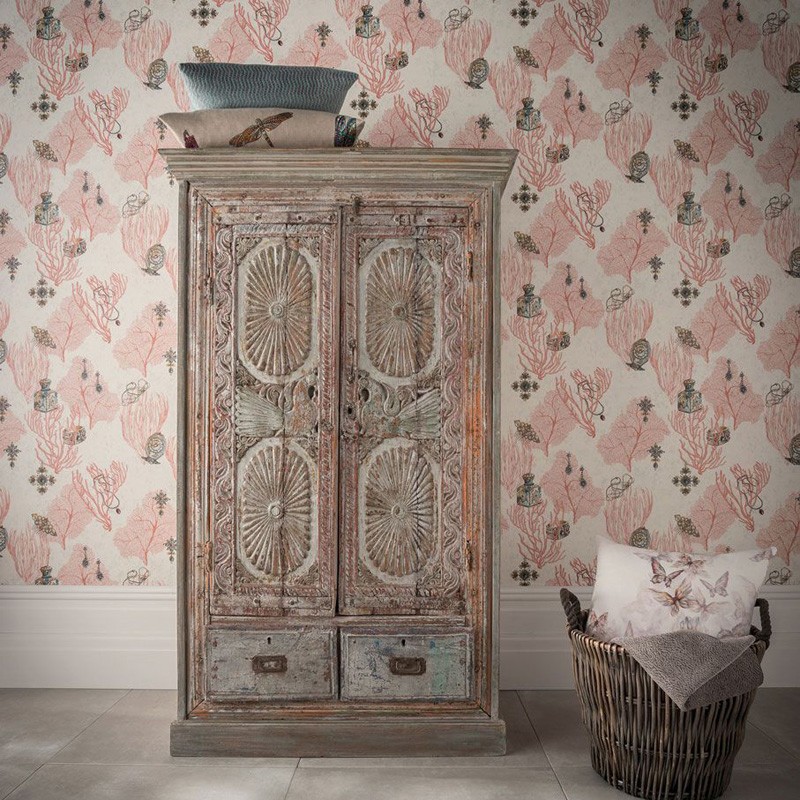 Papel pintado Osborne & Little Matthew Williamson Deya Coralino W7262-01 a