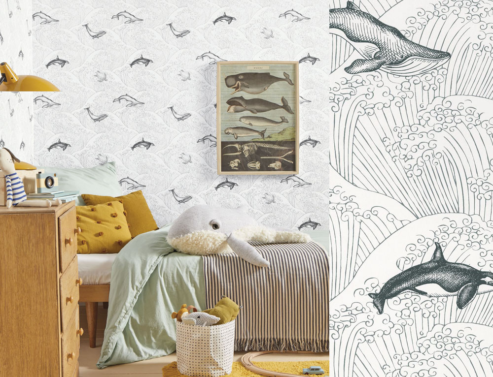 Papel pintado infantil Whales 01102019902