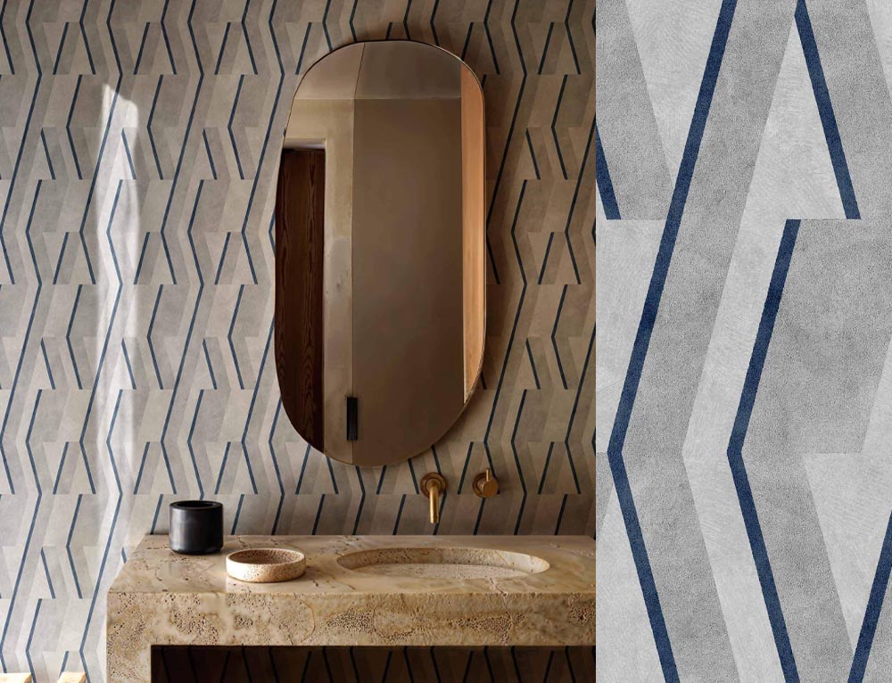 Papel pintado Lattice Parallels Navy B00530N de Coordonné