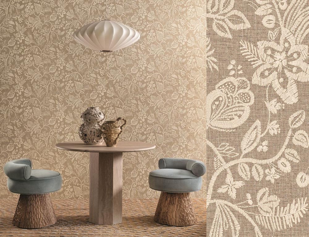 Papel pintado Casamance Broderies Pastel 76960406