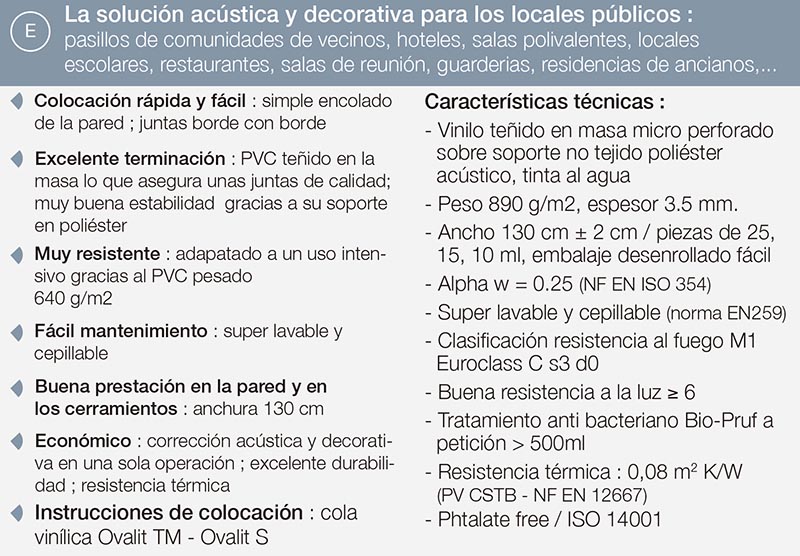Caracteristicas revestimientos Vinacoustic Katsura