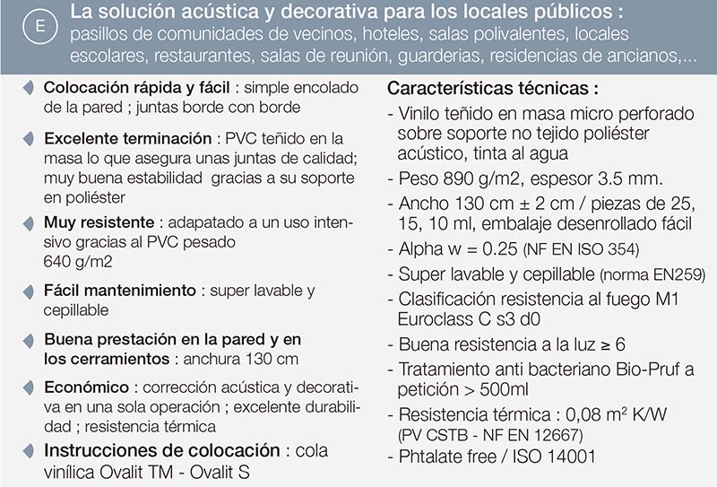 Caracteristicas revestimientos Vinacoustic Katsura Reflect